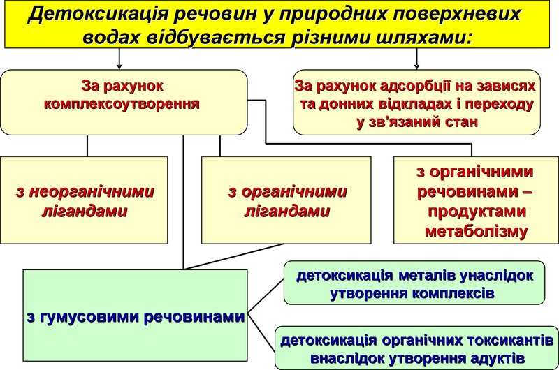 Основні шляхи детоксикації речовин у поверхневих природних водах