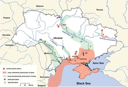 Росія використовує водосховища як зброю, коли під час військових дій навмисно знищує греблі та дамби (стаття за авторством співробітників Інституту гідробіології НАНУ у Science).